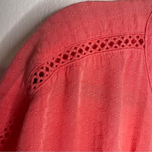 Buffalo David Bitton Coral Tie-Front Relaxed Tee Viscose Size M - Picture 7 of 11